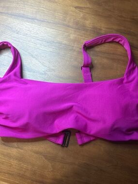 Athleta Square Neck Bra Cup Bikini Magenta Pink